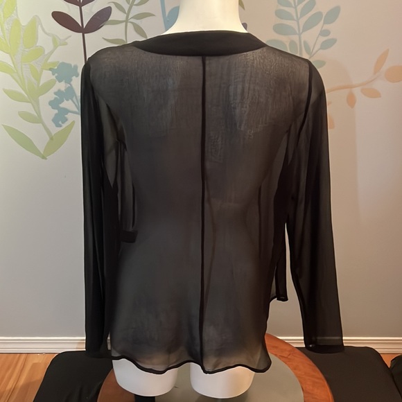 4/$20 Sheer long sleeve top with silver Detail - Picture 5 of 6